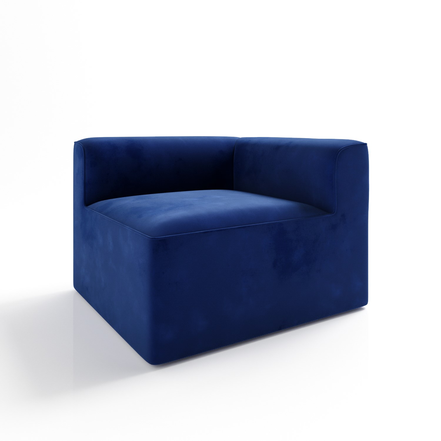 Read more about Navy velvet right corner section modular sofa piece hendrix